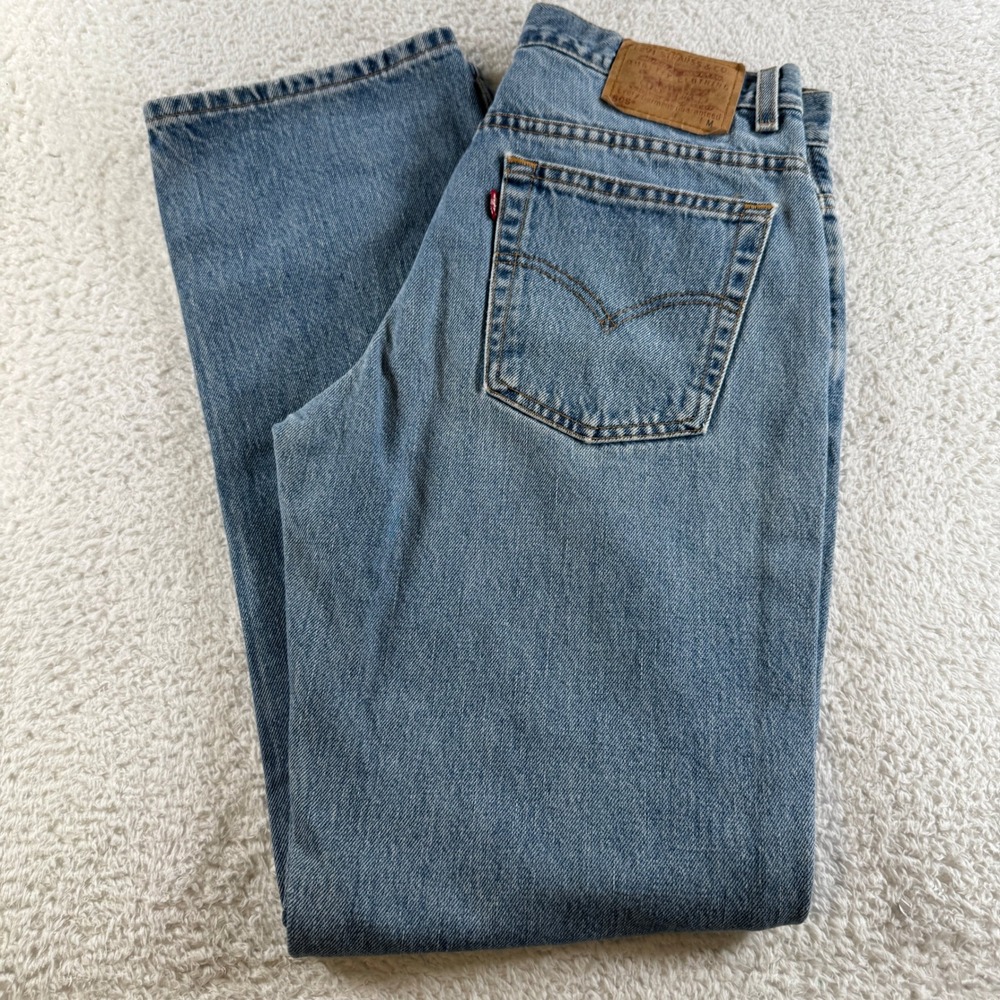 Vtg Levis 505 Jeans‎ Women 10 MIS M Tag 31x33 Fit Blue Light Wash Denim Straight